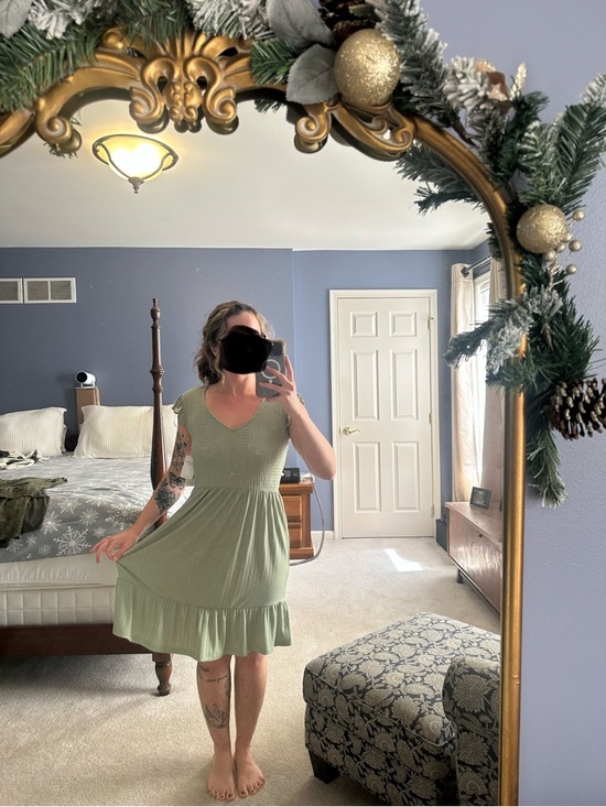 Lucky Brand Dresses & Skirts - NWT Lucky Brand Smocked V-Neck Sage Green Midi Dress